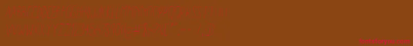 フォントAracneCondensedLightItalic – 赤い文字が茶色の背景にあります。