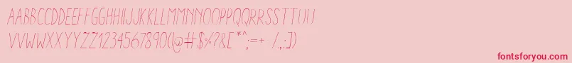 Шрифт AracneCondensedLightItalic – красные шрифты на розовом фоне