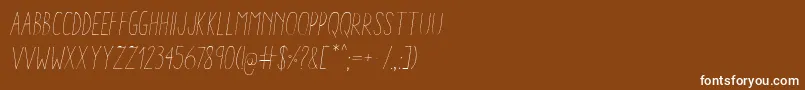 AracneCondensedLightItalic Font – White Fonts on Brown Background