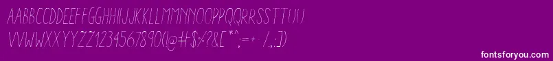 AracneCondensedLightItalic Font – White Fonts on Purple Background