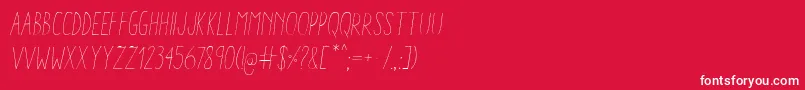 フォントAracneCondensedLightItalic – 赤い背景に白い文字