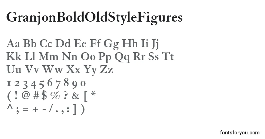 Шрифт GranjonBoldOldStyleFigures – алфавит, цифры, специальные символы