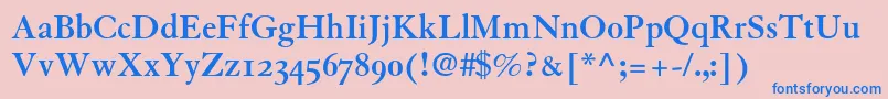 フォントGranjonBoldOldStyleFigures – ピンクの背景に青い文字