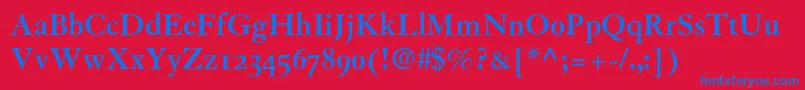 GranjonBoldOldStyleFigures Font – Blue Fonts on Red Background