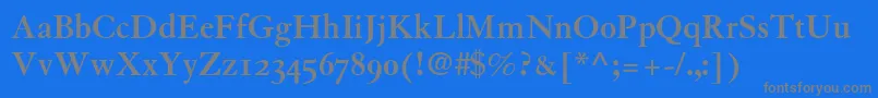 Шрифт GranjonBoldOldStyleFigures – серые шрифты на синем фоне