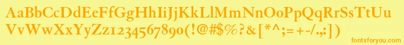 GranjonBoldOldStyleFigures Font – Orange Fonts on Yellow Background