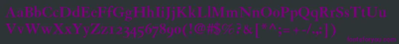 Шрифт GranjonBoldOldStyleFigures – фиолетовые шрифты на чёрном фоне