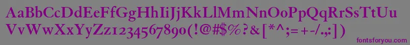 Шрифт GranjonBoldOldStyleFigures – фиолетовые шрифты на сером фоне