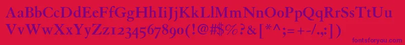 GranjonBoldOldStyleFigures Font – Purple Fonts on Red Background