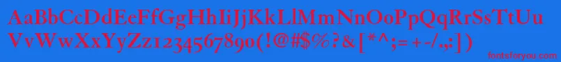 GranjonBoldOldStyleFigures Font – Red Fonts on Blue Background