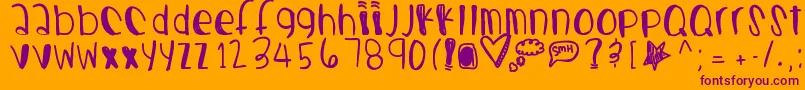 Castingjewels Font – Purple Fonts on Orange Background