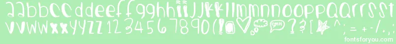 フォントCastingjewels – 緑の背景に白い文字