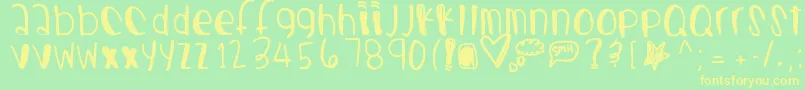 Castingjewels Font – Yellow Fonts on Green Background