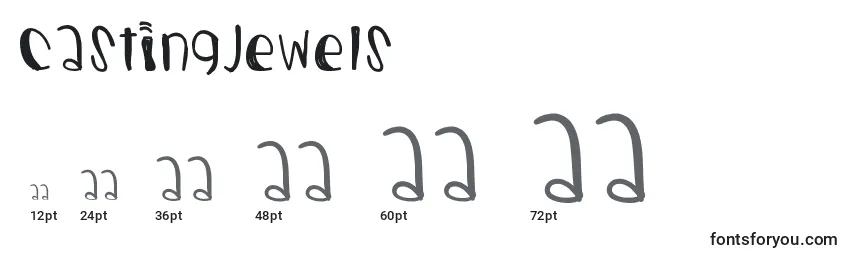 Размеры шрифта Castingjewels