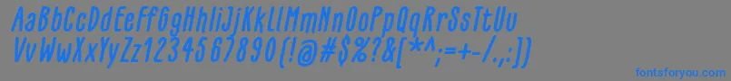 GlaresomeBoldItalic Font – Blue Fonts on Gray Background