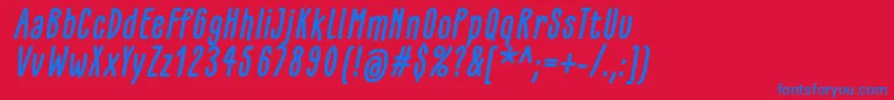 GlaresomeBoldItalic Font – Blue Fonts on Red Background