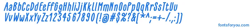 GlaresomeBoldItalic Font – Blue Fonts on White Background