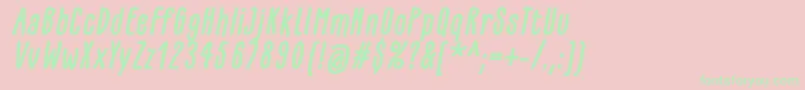 GlaresomeBoldItalic Font – Green Fonts on Pink Background