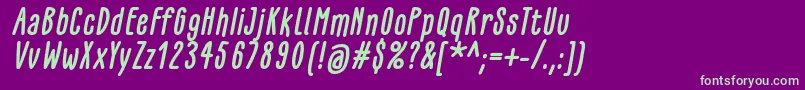 GlaresomeBoldItalic Font – Green Fonts on Purple Background