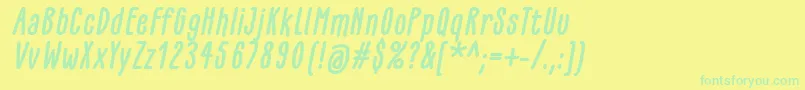 GlaresomeBoldItalic Font – Green Fonts on Yellow Background