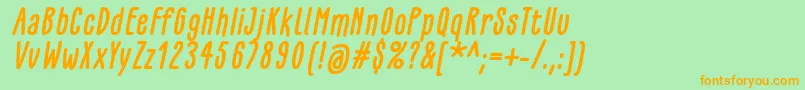 More about GlaresomeBoldItalic Font GlaresomeBoldItalic Font – Orange Fonts on Green Background