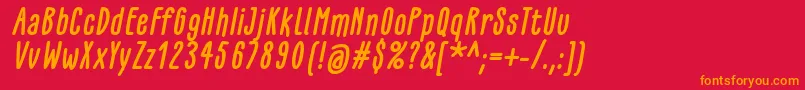 GlaresomeBoldItalic Font – Orange Fonts on Red Background