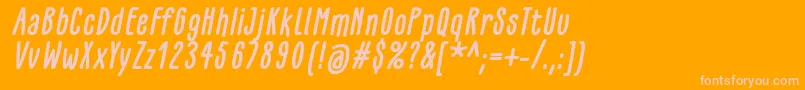 GlaresomeBoldItalic Font – Pink Fonts on Orange Background