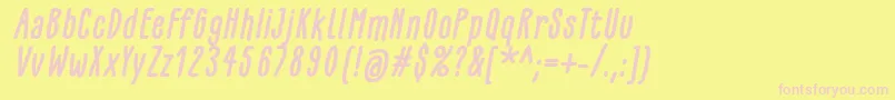 GlaresomeBoldItalic Font – Pink Fonts on Yellow Background