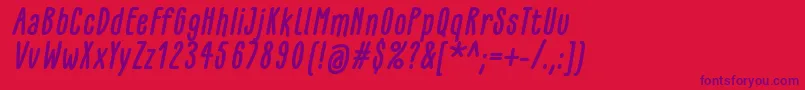 GlaresomeBoldItalic-Schriftart – Violette Schriften auf rotem Hintergrund