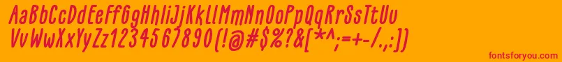 GlaresomeBoldItalic Font – Red Fonts on Orange Background