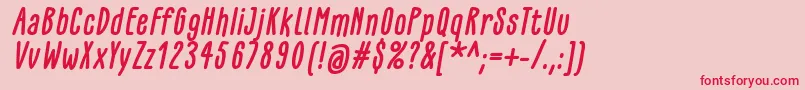GlaresomeBoldItalic-Schriftart – Rote Schriften auf rosa Hintergrund