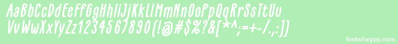 GlaresomeBoldItalic Font – White Fonts on Green Background