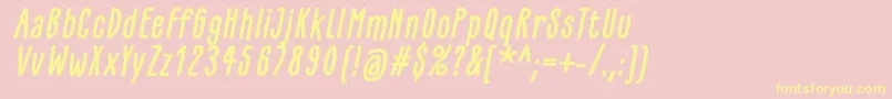 GlaresomeBoldItalic-Schriftart – Gelbe Schriften auf rosa Hintergrund