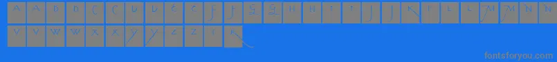 Kochslongcapssquares-Schriftart – Graue Schriften auf blauem Hintergrund