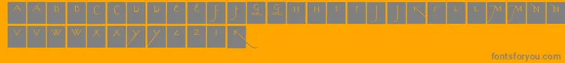Kochslongcapssquares-Schriftart – Graue Schriften auf orangefarbenem Hintergrund