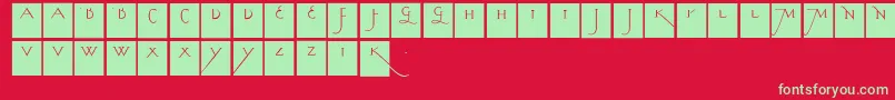 Kochslongcapssquares Font – Green Fonts on Red Background