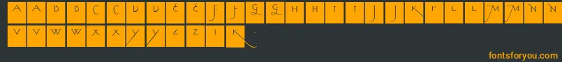 Шрифт Kochslongcapssquares – оранжевые шрифты на чёрном фоне