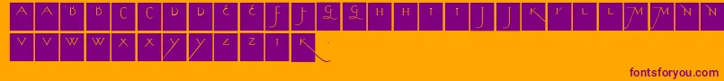 Kochslongcapssquares Font – Purple Fonts on Orange Background