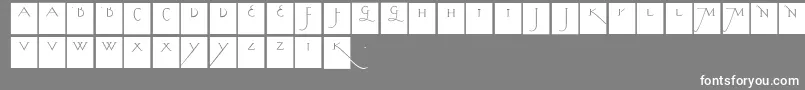 フォントKochslongcapssquares – 灰色の背景に白い文字