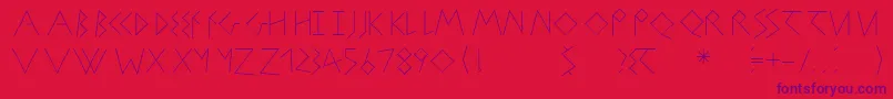 Strokeborn-Schriftart – Violette Schriften auf rotem Hintergrund
