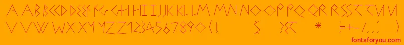 Strokeborn Font – Red Fonts on Orange Background
