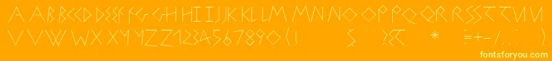 Fonte Strokeborn – fontes amarelas em um fundo laranja