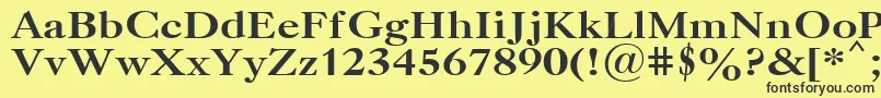 Czcionka CasloncttBold – czarne czcionki na żółtym tle