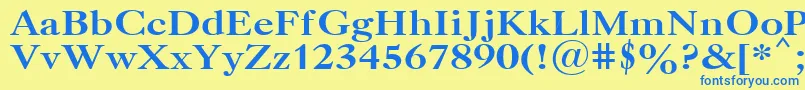 Czcionka CasloncttBold – niebieskie czcionki na żółtym tle