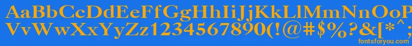 CasloncttBold-Schriftart – Orangefarbene Schriften auf blauem Hintergrund