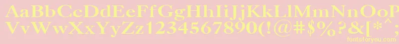 CasloncttBold-Schriftart – Gelbe Schriften auf rosa Hintergrund