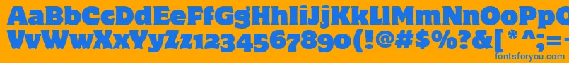 フォントMotterCorpusOsItcTt – オレンジの背景に青い文字