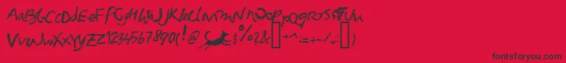 Foxgrunge Font – Black Fonts on Red Background