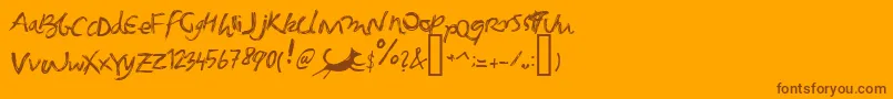 Foxgrunge Font – Brown Fonts on Orange Background