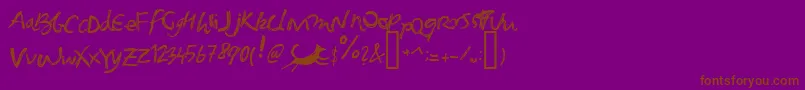 Foxgrunge Font – Brown Fonts on Purple Background